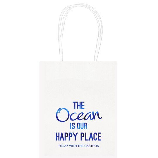 The Ocean is Our Happy Place Mini Twisted Handled Bags
